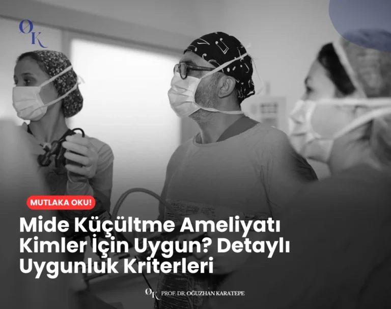 Mide küçültme operasyonu için uygunluk kriterlerini gösteren grafik