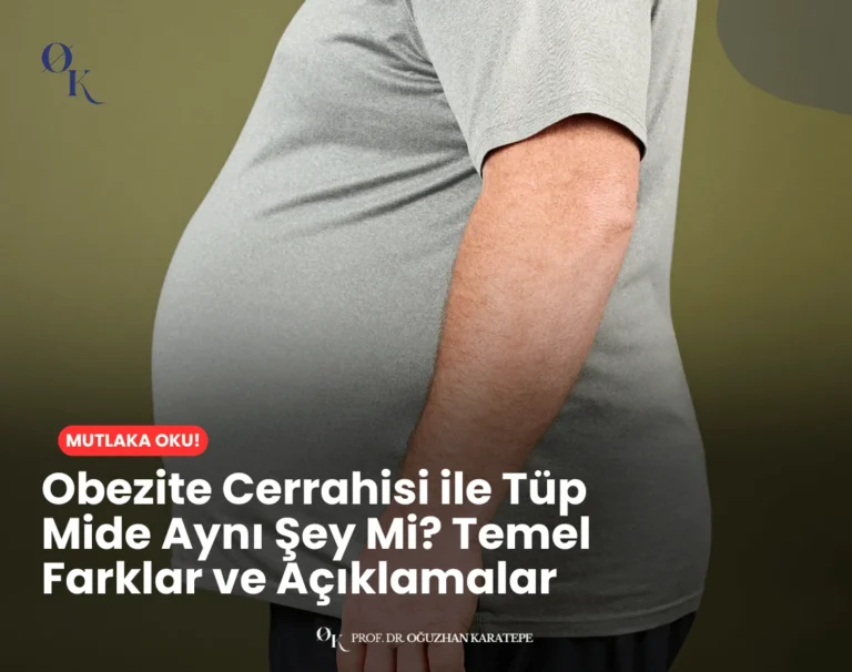 Obezite cerrahisi ile tüp mide ameliyatı farkını anlatan görsel